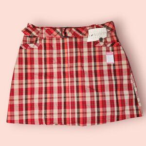NWT White Stag Red Plaid Stretch Skort size 12 preppy academia fall grunge punk